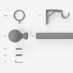 Ashton Fixed Metal Curtain Pole With Rings -Curtain Series 30079228 alt06