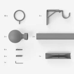 Ashton Fixed Metal Curtain Pole With Rings -Curtain Series 30079229 alt06