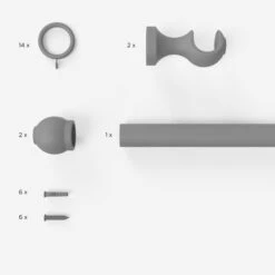 Venice Fixed Wooden Curtain Pole With Rings 9 Venice Fixed Wooden Curtain Pole With Rings -Curtain Series 30111987 alt09