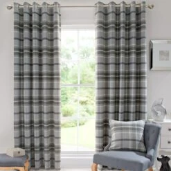 Highland Check Eyelet Curtains -Curtain Series 30151230 alt01