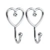 Pack Of 2 Chrome Heart Curtain Hooks