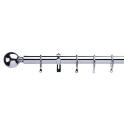 Ashton Extendable Metal Curtain Pole With Rings -Curtain Series 30201837