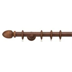 Oregon Acacia Fixed Wooden Curtain Pole With Rings -Curtain Series 30214389
