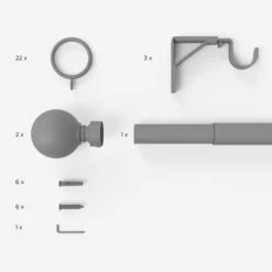 Ashton Extendable Metal Curtain Pole With Rings -Curtain Series 30566958 alt06