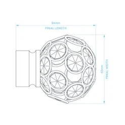 Portia Crystal Fixed Metal Eyelet Curtain Pole -Curtain Series 30566980 alt08