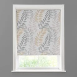 Leah Leaf Ochre Blackout Roller Blind 39 Leah Leaf Ochre Blackout Roller Blind -Curtain Series 30634073 alt02