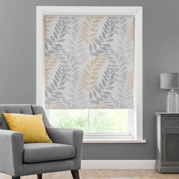 Leah Leaf Ochre Blackout Roller Blind 13 Leah Leaf Ochre Blackout Roller Blind - Image 11