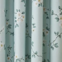 Edith Duck Egg Floral Blackout Eyelet Curtains -Curtain Series 30646313 alt02