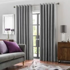 Oxford Chenille Eyelet Curtains -Curtain Series 30649648 alt01