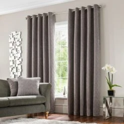 Abstract Chenille Eyelet Curtains -Curtain Series 30668135 alt01