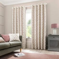 Fleur Floral Jacquard Eyelet Curtains -Curtain Series 30671065 alt01