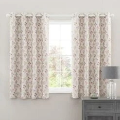Fleur Floral Jacquard Eyelet Curtains -Curtain Series 30671066 alt05