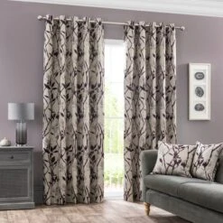 Zen Jacquard Eyelet Curtains -Curtain Series 30672650 alt01