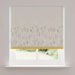 Scandi Flowers Natural Blackout Roller Blind -Curtain Series 30674831 alt02