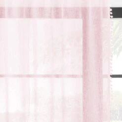 Textured Pom Pom Slot Top Single Voile Panel -Curtain Series 30687381 alt02