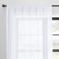 Textured Tassel Slot Top Single Voile Panel -Curtain Series 30687387