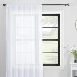 Textured Tassel Slot Top Single Voile Panel -Curtain Series 30687387 alt01