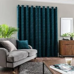 Chenille Geo Eyelet Curtains -Curtain Series 30687955 alt04