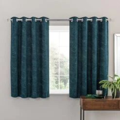Chenille Geo Eyelet Curtains -Curtain Series 30687955 alt05