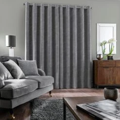 Chenille Geo Eyelet Curtains -Curtain Series 30688000 alt04