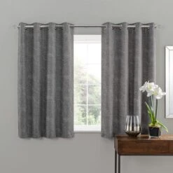 Chenille Geo Eyelet Curtains -Curtain Series 30688000 alt05