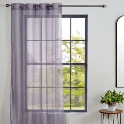 Crushed Eyelet Single Voile Panel -Curtain Series 30716605 alt01