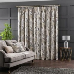 Leaf Jacquard Pencil Pleat Curtains -Curtain Series 30729263 alt04