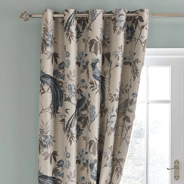 Palace Birds Jacquard Duck Egg Eyelet Curtains 9 Palace Birds Jacquard Duck Egg Eyelet Curtains - Image 7