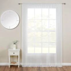 Faux Silk Slot Top Voile Panel -Curtain Series 30734722 alt04