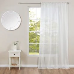 Faux Silk Slot Top Voile Panel -Curtain Series 30734724 alt01