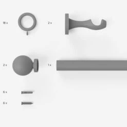 Enzo Fixed Wooden Curtain Pole With Rings -Curtain Series 30735616 alt09