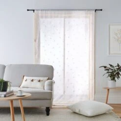 Printed Bees Slot Top Voile Panel -Curtain Series 30753964 alt04