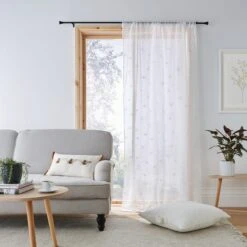 Printed Bees Slot Top Voile Panel -Curtain Series 30753966 alt01