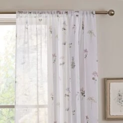Pressed Floral Slot Top Voile Panel -Curtain Series 30755389