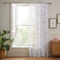 Pressed Floral Slot Top Voile Panel -Curtain Series 30755389 alt01