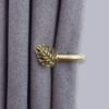 Mix And Match Antique Brass Equatorial Leaf Pair Of Holdbacks -Curtain Series 30758402