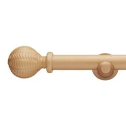 Pretty Boho Fixed Wooden Curtain Pole With Rings -Curtain Series 30758709 alt01