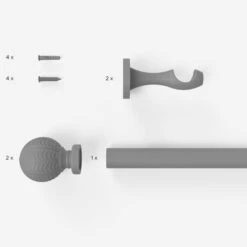 Pretty Boho Fixed Wooden Curtain Pole With Rings -Curtain Series 30758709 alt09