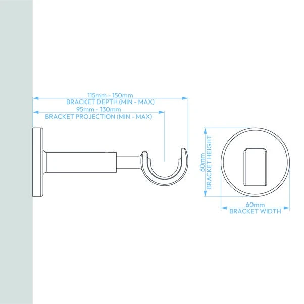 Hammered Effect Extendable Metal Eyelet Curtain Pole 6 Hammered Effect Extendable Metal Eyelet Curtain Pole - Image 4