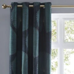 Chenille Oriental Fan Eyelet Curtains -Curtain Series 30768889