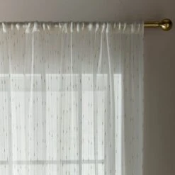 Reluxed Metallic Slot Top Single Voile Panel -Curtain Series 30768961