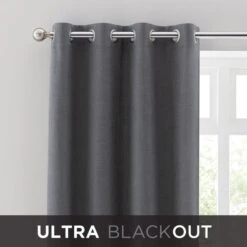Touch Of Linen Ultra Blackout Eyelet Curtains -Curtain Series 30769345