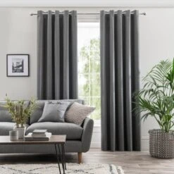 Touch Of Linen Ultra Blackout Eyelet Curtains -Curtain Series 30769345 alt01