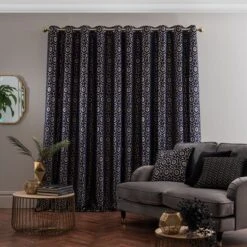 Geo Cut Velvet Eyelet Curtains -Curtain Series 30769452 alt04