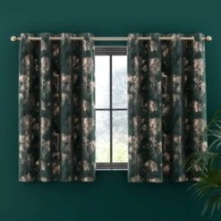 Velour Trees Eyelet Curtains -Curtain Series 30772393 alt05
