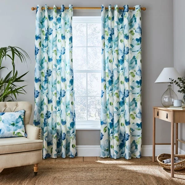 Watercolour Floral Eyelet Curtains 4 Watercolour Floral Eyelet Curtains - Image 2