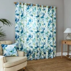 Watercolour Floral Eyelet Curtains 10 Watercolour Floral Eyelet Curtains -Curtain Series 30772757 alt04