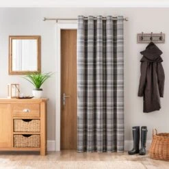 Highland Check Eyelet Door Curtains -Curtain Series 30782290