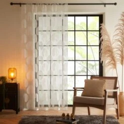 Oriental Fan Slot Top Voile Panel -Curtain Series 30808354 alt01