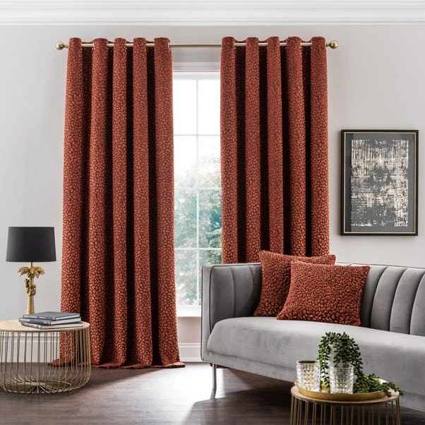 Animal Cut Velvet Eyelet Curtains 4 Animal Cut Velvet Eyelet Curtains - Image 2
